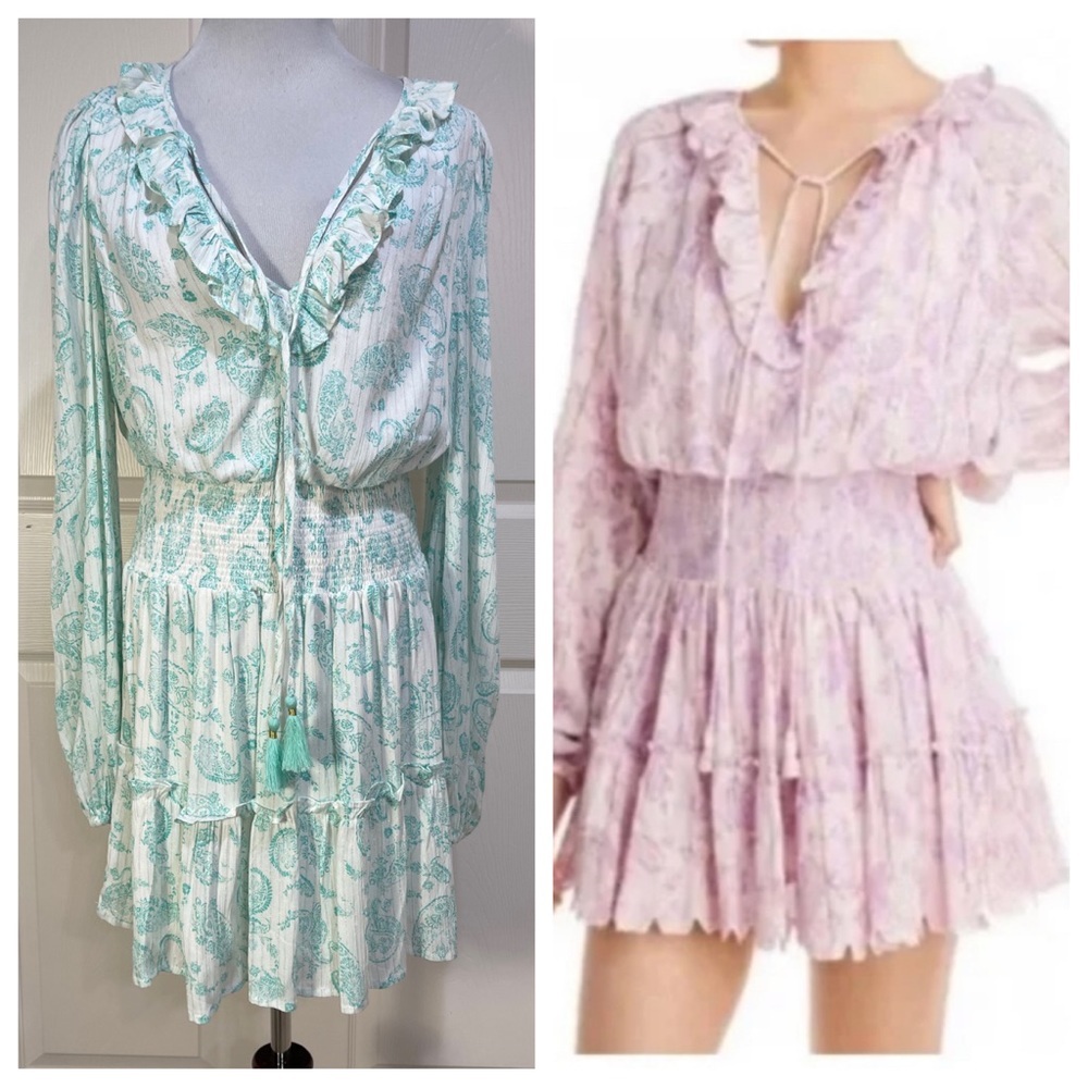 House of Harlow 1960 Paisley Ruffled Mini Dress